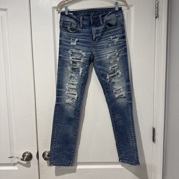 American Eagle Outfitters Other - American Eagle Airflex 360 Patched Athletic Skinny Fit Jeans Size 30 X 30 Mens
